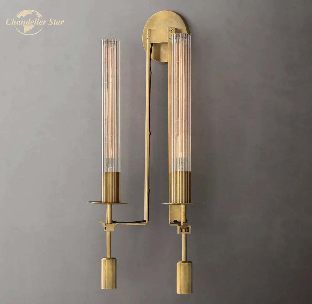 DecorBites™ Glass Double Sconce LED Wall Light Retro Fixture Lighting