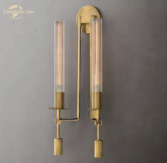 DecorBites™ Glass Double Sconce LED Wall Light Retro Fixture Lighting