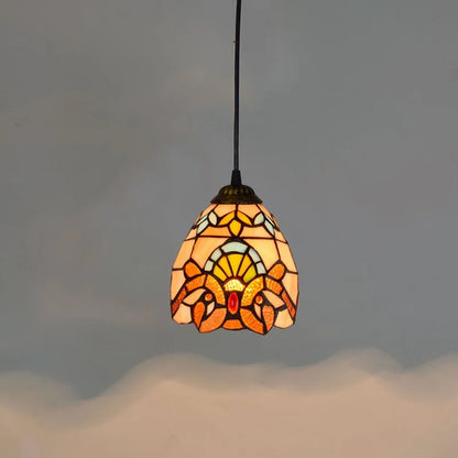 Mediterranean Mosaic Stained Glass Pendant Light
