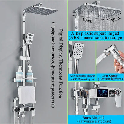 DecorBites™ Digital Thermostatic Shower Faucet Set with Bidet Sprayer