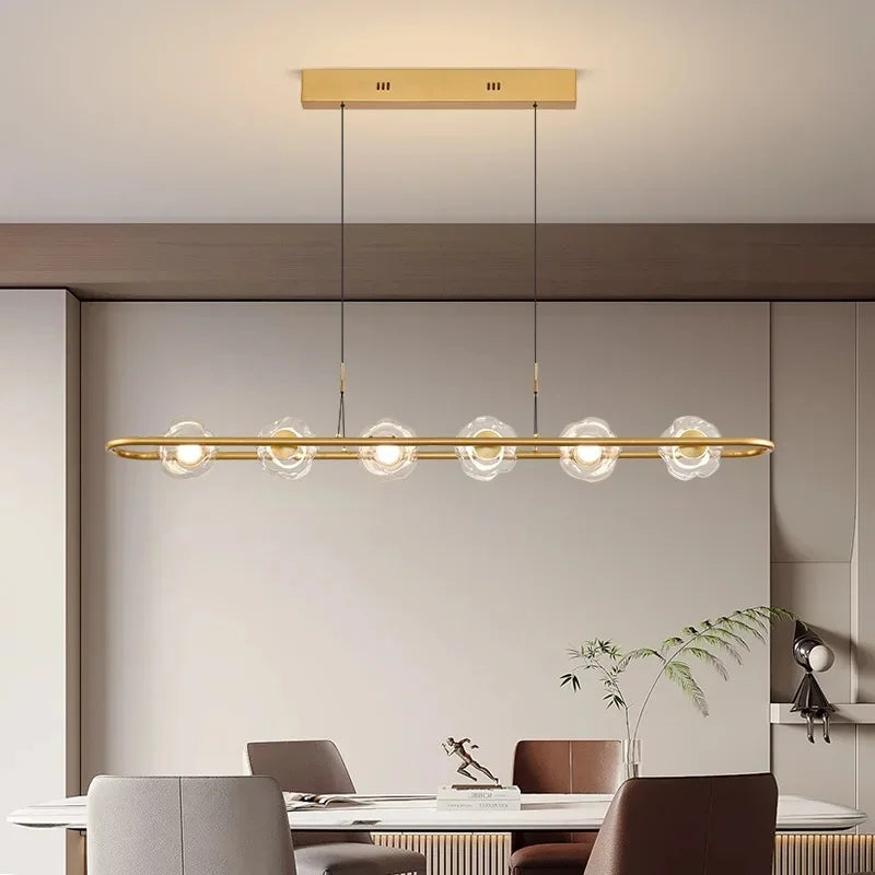 DecorBites™ Glass LED Chandelier Pendant Light for Home Bedroom Foyer Lighting