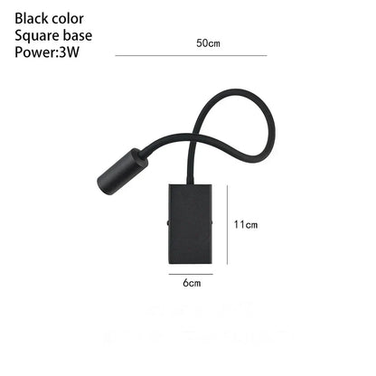 DecorBites™ مصباح حائط LED 3 وات مزود بمفتاح تشغيل/إيقاف، مصباح قراءة مكتبي مرن