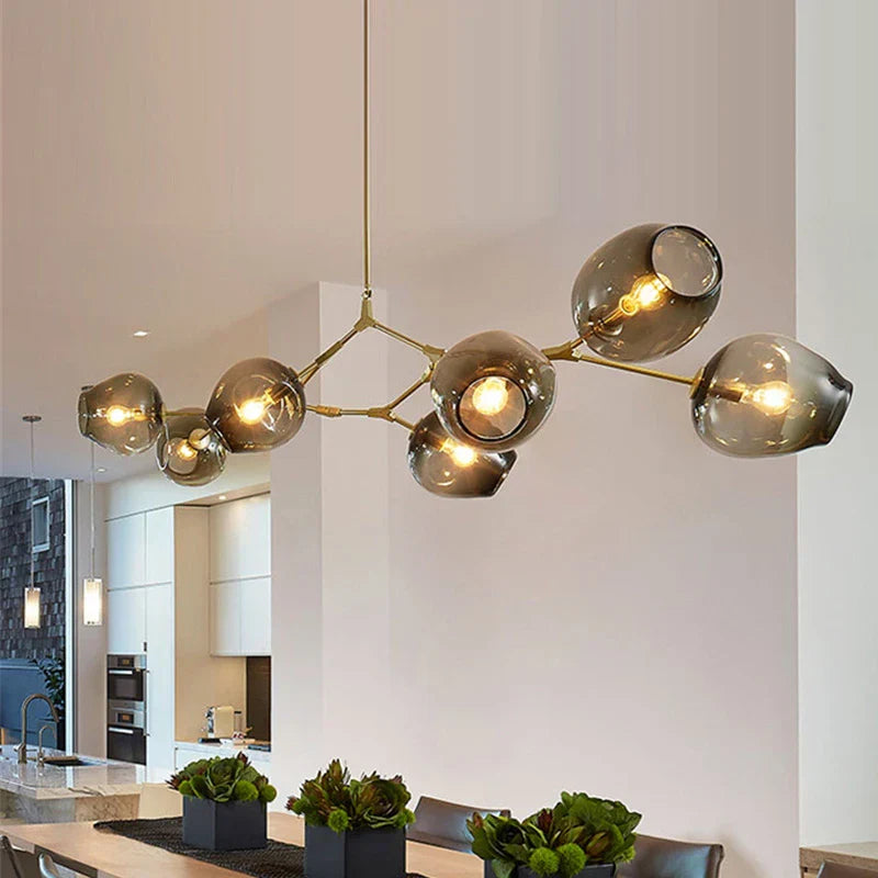 Gold Glass Ball Dining Lights