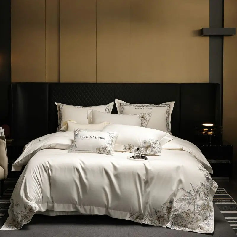 Embroidered Cotton Bedding Set 1000TC King Size