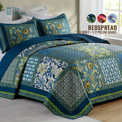 Decobites Lightweight 3-Piece Quilt Bedding Set with Pillow Shams