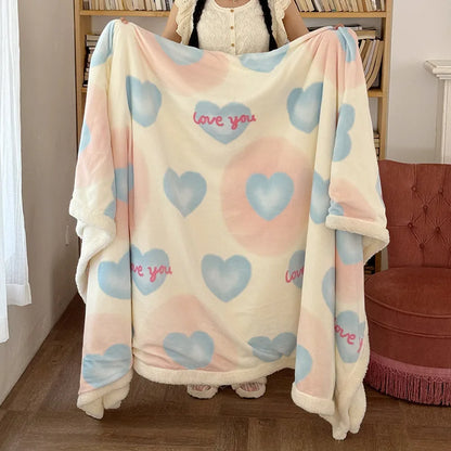 DecorBites™ Korean Cartoon Plush Blanket, Soft Nap Sofa Cover for Home Dormitory