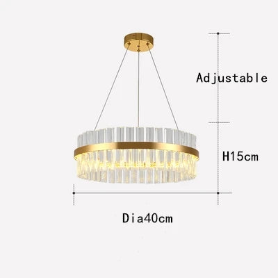 DecorBites™ Crystal Chandelier LED Ring Lamp for Dining Room Center Living Restaurant Decor
