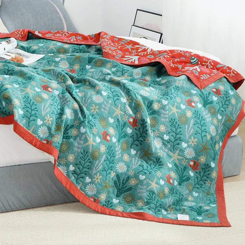 Manta Boho de Gasas de Algodón Japonés Decorbites™ - Edredón Fresco de Verano para Camas y Sofás