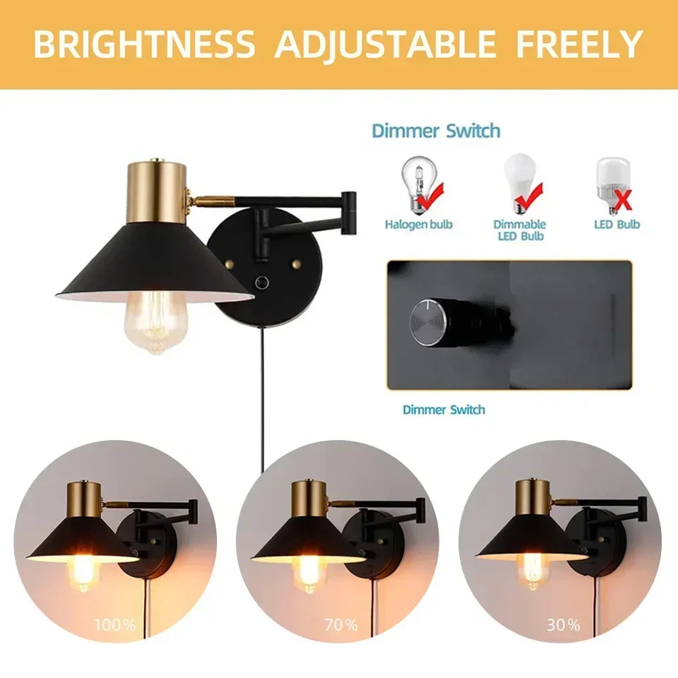 DecorBites™ Dimmable Wall Lamp with Replaceable Bulb & Adjustable Angle