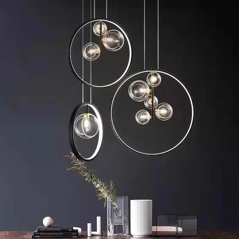 DecorBites™ Bubble Glass Chandelier LED Dining Table Spherical Lighting