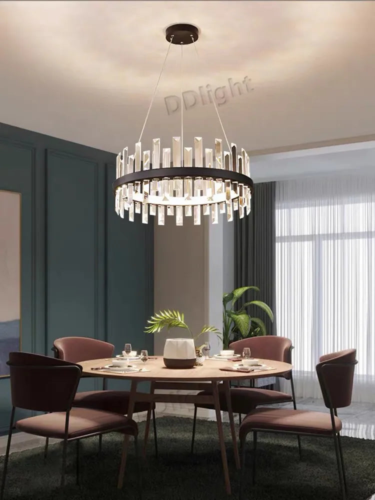DecorBites™ Crystal Industrial Pendant Chandelier Set for Modern Living Room and Bedroom Decor