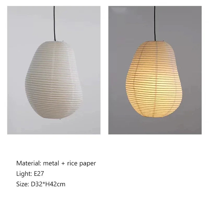 DecorBites™ Japanese Rice Paper Pendant LED Lamp for Cozy Living and Dining Spaces