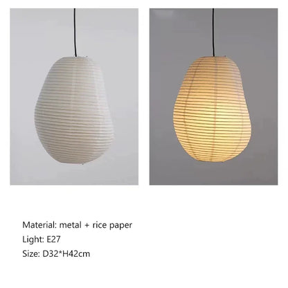 DecorBites™ Japanese Rice Paper LED Pendant Lamp for Living Room Dining Cafe