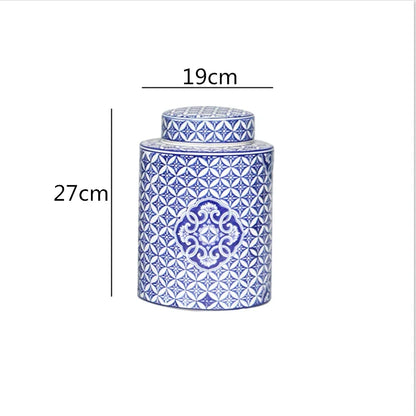 DecorBites™ Chinese Retro Ceramics Golden Vase with Cover for Home Décor and Organization