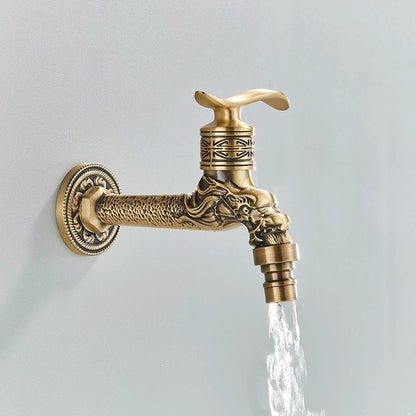 صنبور غسالة ملابس مُثبّت على الحائط من DecorBites™ مصنوع من النحاس العتيق للحمام، أو للاستخدام الخارجي، أو الحديقة، أو حوض الاستحمام، أو المرحاض