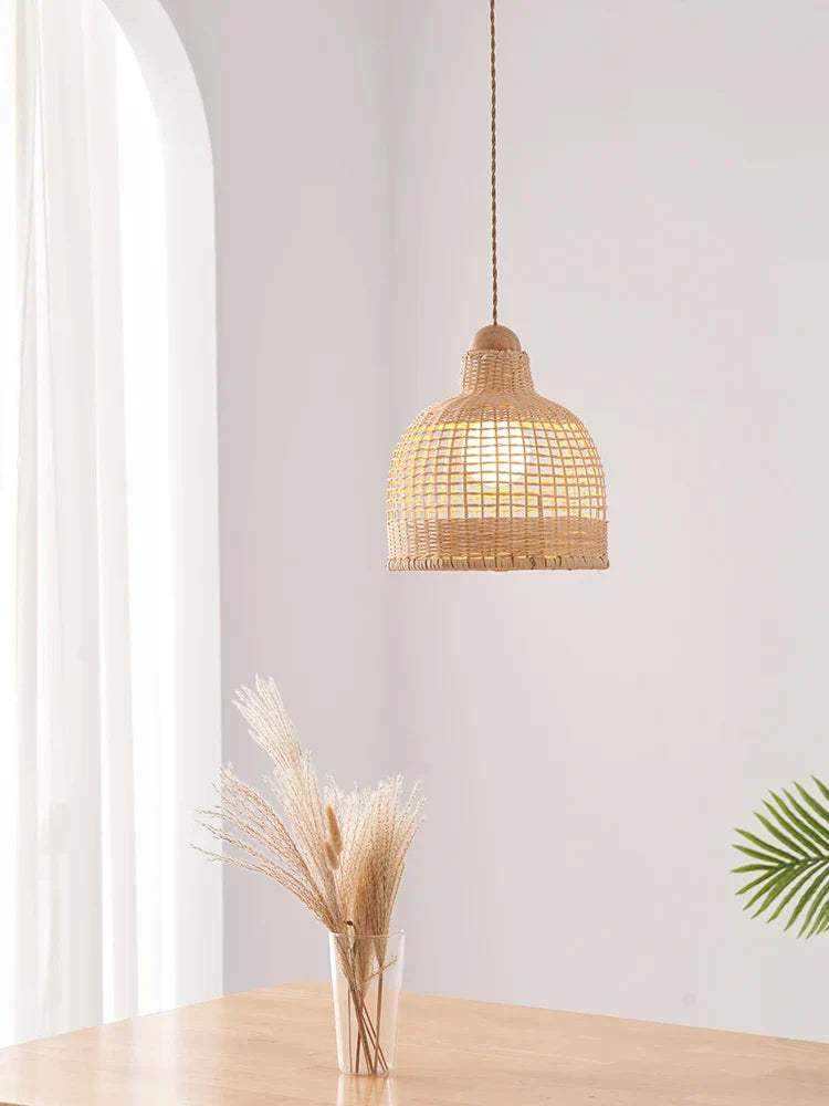 DecorBites™ Bamboo Pendant Lamps in Handmade Natural Wabi Sabi Style for Home, Dining, Bar Island