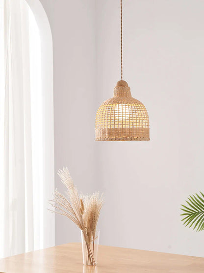 DecorBites™ Bamboo Pendant Lamps in Handmade Natural Wabi Sabi Style for Home, Dining, Bar Island