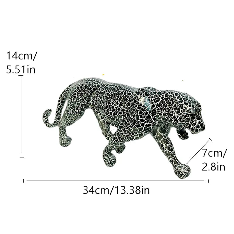 DecorBites™ Leopard Panther Resin Sculpture Collectible Figurine for Modern Home Decor