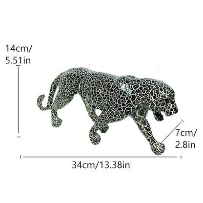 DecorBites™ Leopard Panther Resin Sculpture Collectible Figurine for Modern Home Decor