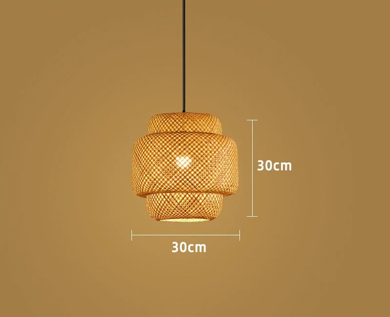 Handwoven Bamboo Pendant Light in Japanese Style