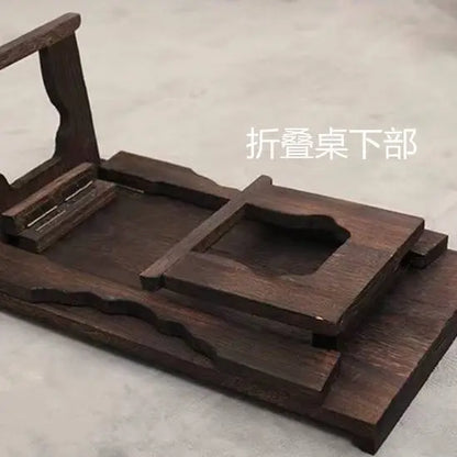 طاولة DecorBites™ المصنوعة من الخشب الصلب على الطراز الصيني العتيق لحفلات هانفو وشرب الشاي