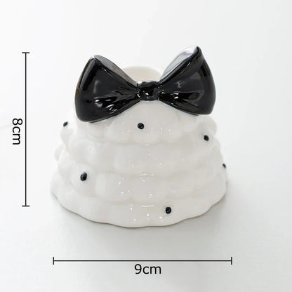 DecorBites™ Bowknot Tree Candle Holder Xmas Ornaments Ceramic Table Decoration
