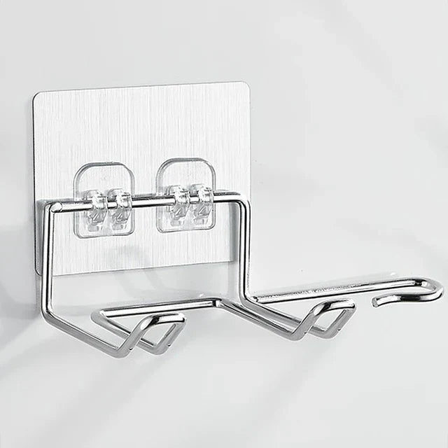 DecorBites™ Hair Care Organizer: Wall-Mounted Storage Shelf for Hair Dryer & Straightener