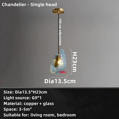 مصابيح LED المعلقة من DecorBites™‎ المصنوعة من الزجاج الأزرق لديكور المنزل والابتكار في الإضاءة