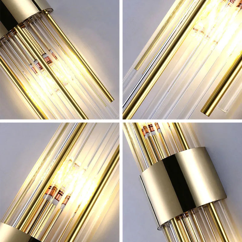 DecorBites™ Crystal Wall Lamp: Elegant LED Indoor Lighting for Living Room, Bedroom, Hotel, and TV Background