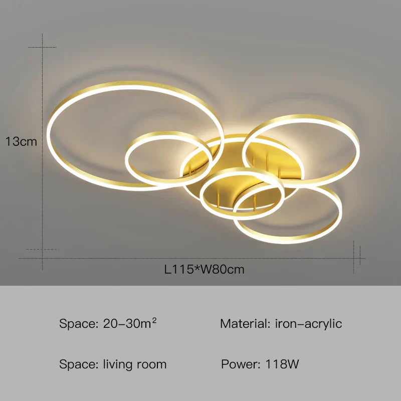 Decorbites™ Anillos de Lámpara de Techo LED de Araña Colgante - Iluminación Minimalista para el Hogar