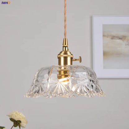 DecorBites™ Brass Glass LED Pendant Lights: Modern Nordic Hanging Lamp for Home Decor