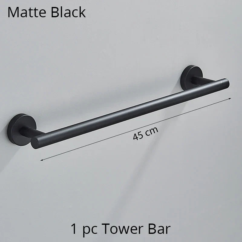 DecorBites™ Bathroom Hardware Set Shelf Paper Holder Hook Towel Rack Ring Bath Accessories