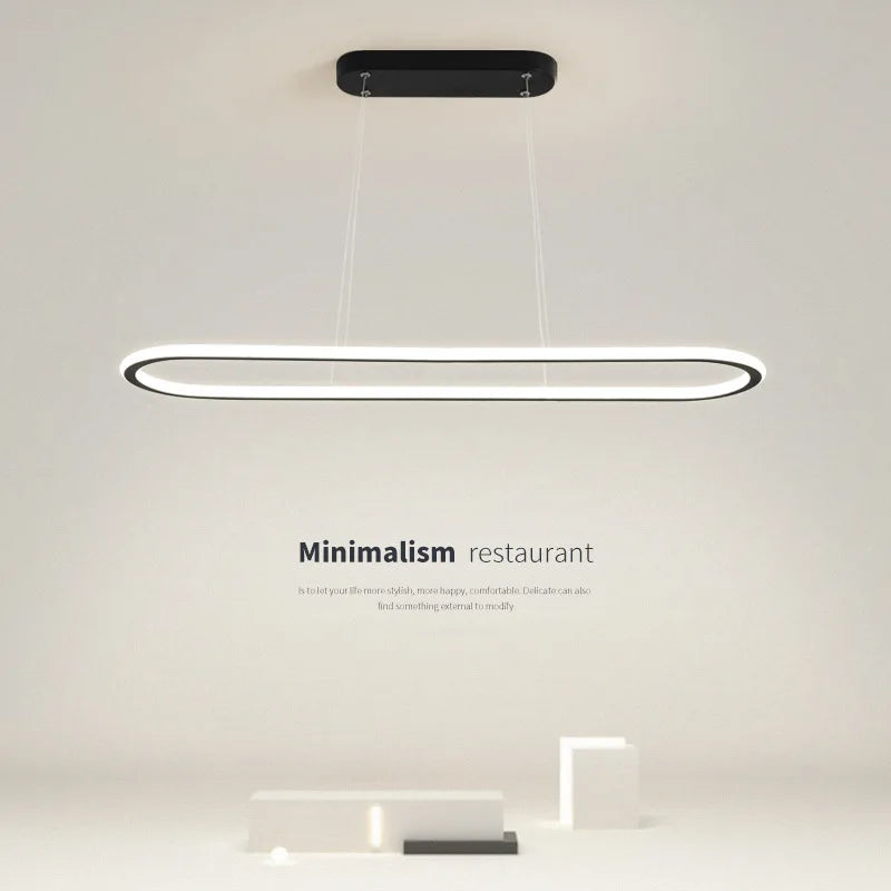 DecorBites™ Gold Oval LED Chandelier Dimmable Dining Room Pendant Light Fixture