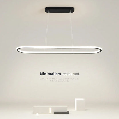 DecorBites™ Gold Oval LED Chandelier Dimmable Dining Room Pendant Light Fixture