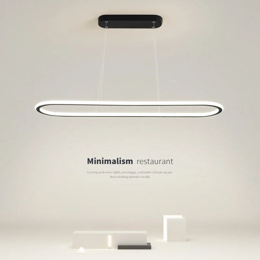 DecorBites™ Gold Oval LED Chandelier Dimmable Dining Room Pendant Light Fixture