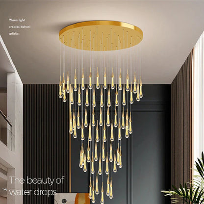 DecorBites™ Crystal Luxury Ceiling Chandelier Staircase Pendant Light for Home Decor