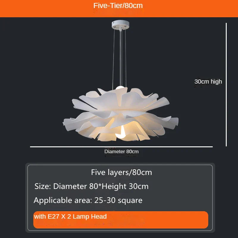 Lámpara de araña DecorBites™ Love Me Not: Lámpara sencilla con forma de flor blanca para dormitorio o cocina