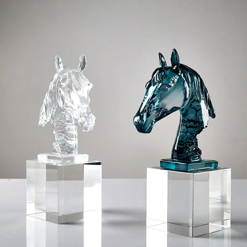 DecorBites™ Horse Head Crystal Statue - Decorative Room Sculpture