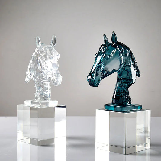 DecorBites™ Horse Head Crystal Statue - Decorative Room Sculpture