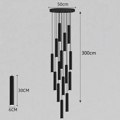 DecorBites™ Crystal Chandelier Stair Pendant Lamp Living Room Lighting