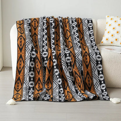 DecorBites™ Bohemian Winter Blanket: Skin-friendly, Thick & Multifunctional for Office, Travel & Home