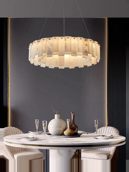 2024 Trendy Marble Design Dimmable LED Chandelier Lighting Lustre Suspension Luminaire Lampen Hanging Lamps For Dinning Room