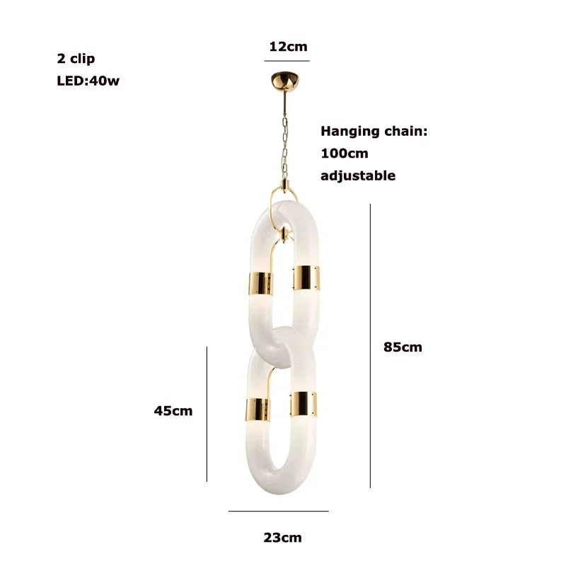 DecorBites™ Crystal Gold Chain Chandelier Ceiling Lamp for Home Décor