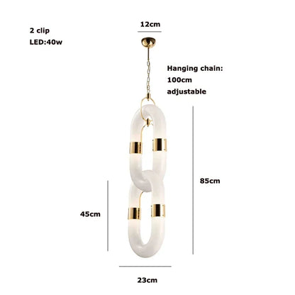 DecorBites™ Crystal Gold Chain Chandelier Ceiling Lamp for Home Décor