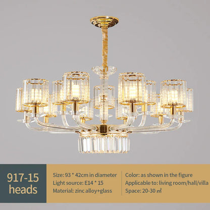 Lámpara colgante de cristal DecorBites™: Lujo europeo moderno para salón, comedor y dormitorio