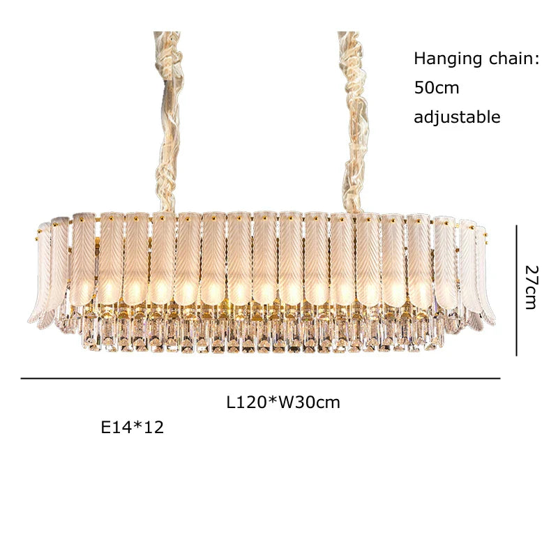 Decorbites™ Lámpara de Araña de Cristal Dorado: Lámpara de Araña Redonda de Lujo Posmoderno para Sala de Estar