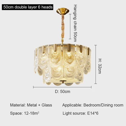 DecorBites™ Elegant Crystal Chandelier for Living Room, Restaurant, and Bedroom Lighting