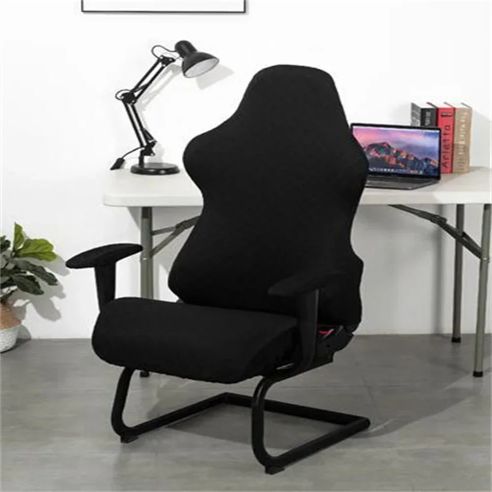 Decobites High Back Armchair Cover: Elastic Accent for Office Computer Game Solid Chair