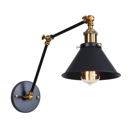 Decorbites™ Industrielles Loft-LED-Wandleuchte Schwarz Vintage Schwingarm-Spiegel-Licht