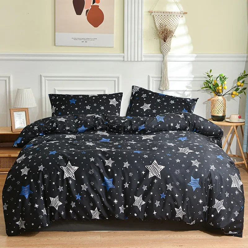 Decobites Night Starry Sky 4-Piece Bedding Set - Duvet Cover, Bed Sheets, Pillowcases